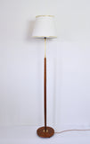 Mid-Century Modern Danish Teak Floor Lamp with Brass Details, 1960s