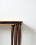 Scandinavian Modern Rosewood Nesting Tables with Drumstick Legs