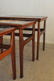 Danish teak nesting tables with ceramic tiles