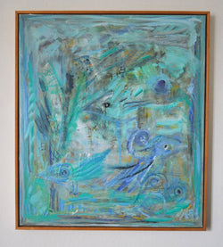Danish contemporary painting, oil on canvas by the Danish artist Mette Birckner