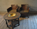 Otto Schulz lounge chairs and table with original leather, Sweden 1930s