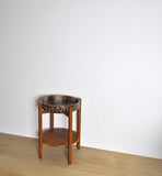 Mid-Century Modern Plant Stand with Ceramic Dish by Scheurich