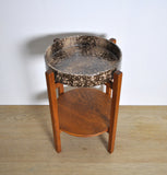 Mid-Century Modern Plant Stand with Ceramic Dish by Scheurich