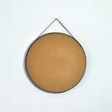 Danish Round Mirror with Leather Strap, 1980s