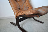 Classic Siesta lounge chair with cognac brown leather by Ingmar Relling, 1960s