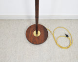 Mid-Century Modern Danish Rosewood Floor Lamp with Brass Details, 1960s
