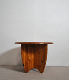 Scandinavian Round Side Table in Pinewood, 1970s