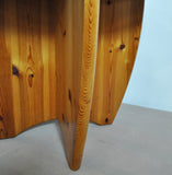 Scandinavian Round Side Table in Pinewood, 1970s
