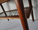 Detail of a fine Danish teak teak side table or night stand