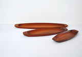 Three Solid Teak Trays by Skjøde Skjern, Denmark, 1960s