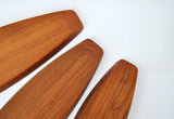 Three Solid Teak Trays by Skjøde Skjern, Denmark, 1960s