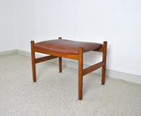 Danish Modern Oak and Leather Ottoman by Spøttrup Møbelfabrik