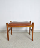 Danish Modern Oak and Leather Ottoman by Spøttrup Møbelfabrik