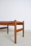 Danish Modern Oak and Leather Ottoman by Spøttrup Møbelfabrik