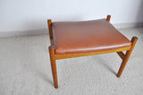 Danish Modern Oak and Leather Ottoman by Spøttrup Møbelfabrik