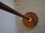 Walnut floor lamp with brass details