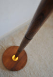 Walnut floor lamp with brass details