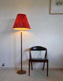 Walnut floor lamp with brass details