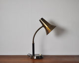 Swedish Patinated Brass Table Lamp, 1950s