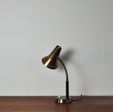 Swedish Patinated Brass Table Lamp, 1950s