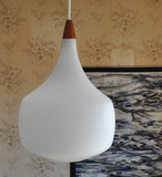 Scandinavian midcentury minimalistic hanging lamp from Sweden with a danish handwoven tapestry