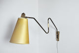 Danish Swing Arm Brass Wall Lamp, 1950s