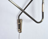 Danish Swing Arm Brass Wall Lamp, 1950s