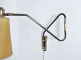 Danish Swing Arm Brass Wall Lamp, 1950s