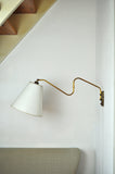 Danish Swing Arm Brass Wall Lamp, 1950s