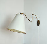 Danish Swing Arm Brass Wall Lamp, 1950s
