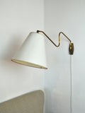 Danish Swing Arm Brass Wall Lamp, 1950s