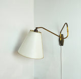 Danish Swing Arm Brass Wall Lamp, 1950s