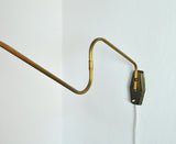 Danish Swing Arm Brass Wall Lamp, 1950s