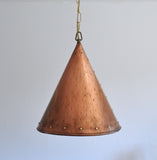 Cone Shaped Handcrafted Copper Pendant from Denmark, 1970s