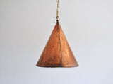 Cone Shaped Handcrafted Copper Pendant from Denmark, 1970s
