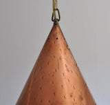Cone Shaped Handcrafted Copper Pendant from Denmark, 1970s