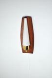 Scandinavian Modern Danish Wall Light in Teak, Brass and Opaline Glass, 1960s