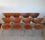 Series 7 Teak Dining Chairs by Arne Jacobsen for Fritz Hansen, 1973, Set of 8