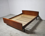 Danish Modern teak double bed by Danish Sannemann, 1960s.