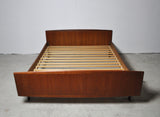 Danish Modern teak double bed by Danish Sannemann, 1960s.