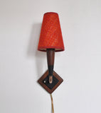 Mid-Century Modern Danish teak and copper wall sconce, 1950s