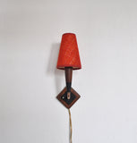 Mid-Century Modern Danish teak and copper wall sconce, 1950s