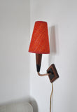 Mid-Century Modern Danish teak and copper wall sconce, 1950s