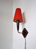 Mid-Century Modern Danish teak and copper wall sconce, 1950s