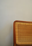 Mid Century teak bed with woven cane bed ends