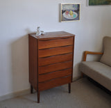 Danish Modern chest of drawers in teak veneer with six drawers