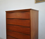 Danish Modern chest of drawers in teak veneer with six drawers