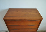 Danish Modern chest of drawers in teak veneer with six drawers