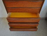Danish Modern chest of drawers in teak veneer with six drawers