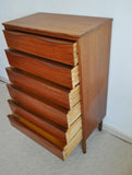 Danish Modern chest of drawers in teak veneer with six drawers